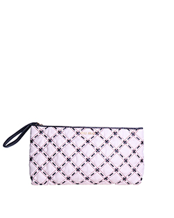 Oversized Clutch,Leather,White/Black,1